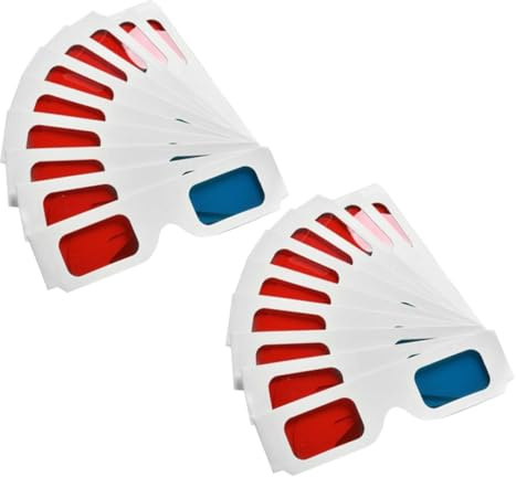 FUNNETOYU 70pcs 3d Glasses Red and Blue 3d Glasses Red Blue Paper Eyeglasses for Movies at Home for Tv