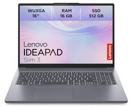Lenovo IdeaPad Slim 3 | Laptop | Ryzen 5 | 16GB | 512GB | Ohne Netzteil | 16 WUXGA Display | AMD Ryzen 5 150 | 512GB SSD | 16GB RAM | AMD Radeon 660M Grafik | QWERTZ | Windows 11 | Grau