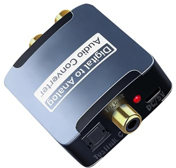 FINEANDENG Analog Audio Converter Coaxial Digital/Optical SPDIF zu RCA L/R / 3.5mm Analog Audio Converter für PS4, TV, Blu Ray Player,etc.