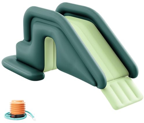 Bemonew Scivolo per Piscina, Scivolo Gonfiabile in PVC da 78, 7x31, 5x33, 5 Pollici con Pompa ad per Esterno, Interno, Cortile, Giardino, Verde