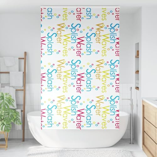 Water Resistant PEVA Privacy Shower Blind Cassette 120x240 cm Colourful