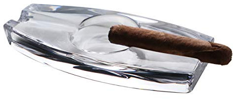 Pasabahce - Cenicero de Cristal para cigarros Pesados para Patio, Hecho a Mano, Exterior, Interior, hogar, Oficina, Hotel, Piscina, Restaurante, Long with 2 Holders