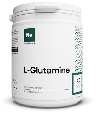 Nutrielement L-Glutamine Kyowa Végétale 120 Gélules | L-Glutamine Kyowa végétale 100% pure - Complément Alimentaire - Acide Aminé - Récupération après l'Entrainement - Nutrimuscle