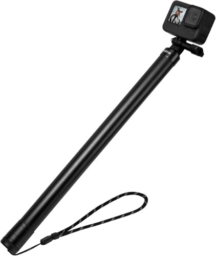 TELESIN Perche à selfie longue (3 m) en fibre de carbone étanche Accessoire pour GoPro, DJI, Insta360 et Go