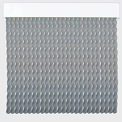 Cortinas Exterior Puerta de Cordon Orion | Tiras Plastico PVC y Barra Aluminio | Ideal para Terraza y Porche | Antimoscas | Gris | 210 * 90