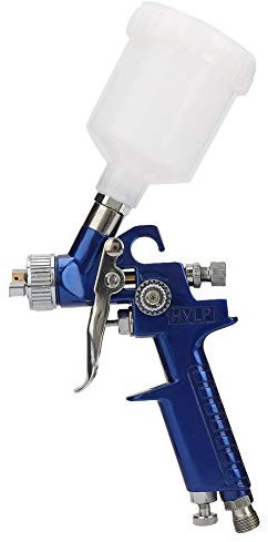 Pistola Pulverizadora HVLP H2001 con Boquilla 0.8/1.0mm, Aerógrafo de Gravedad Neumático para Pintura Metálica y Coches, 125ml Capacidad, 3.0 Bar Presión