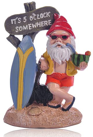 NIYEYE Gartenzwerge Für Außen Funny Cool Surfen Garden GNOME Weatherproof Made of Resin Decorative Figurine