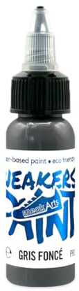 Farbe für Leder und Textil – Dunkelgrau – 30 ml – Personalisierbar für Sneaker, Schuhe, Jacke, Tasche, Kleidung, Jeans | SneakArts