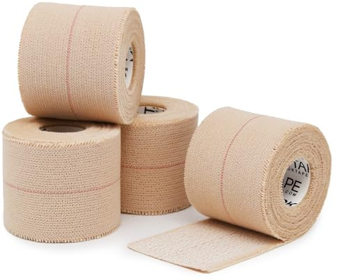 OK TAPE Elastic Adhesive Tape Bandage Tape Wrap - 4 Rolls, Flexible Stretch Bandages for Sports Ankle, Knee and Wrist Sprains (Beige,2 Inch Wide)