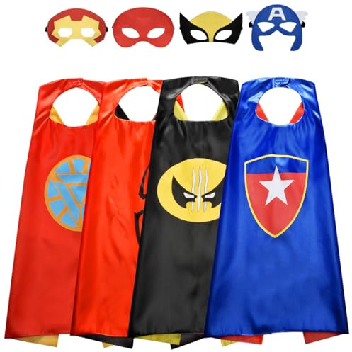 ROKO Toys for 3-10 Year Old Boys, Superhero Capes for Kids Dress up Costumes Party Supplies Present Chistmas Gifts Stocking (Red Blue Black)