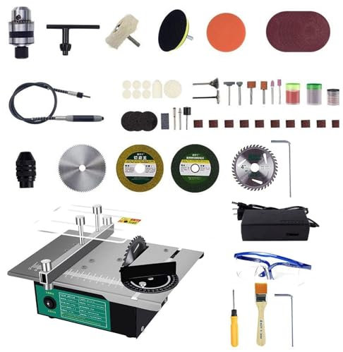 GCZQYAM Mini Table Saw,Portable Precision Table Saws for Crafts, for DIY Woodworking Metal Plastic Cutting，Polishing Set