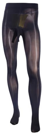 MSemis Herren Strumpfhose Männer Lang Unterhose Pantyhose Unterwäsche Sexy Strumpfhose Leggings Pants Hosen Transparent Nylon Strumpfhose Schwarz L