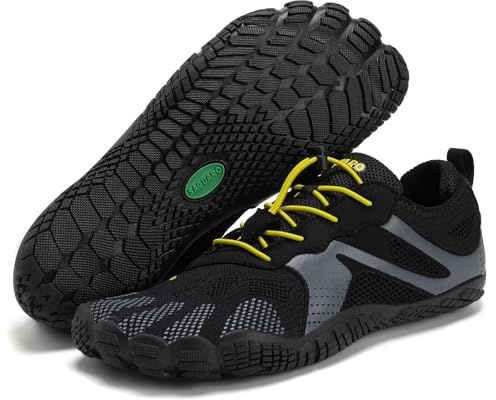 SAGUARO Barefoot Shoes Uomo Donna Scarpe Barefoot Minimaliste Antiscivolo Scarpe da Trail Running per Palestra Trekking Profondo Nero,Gr.42