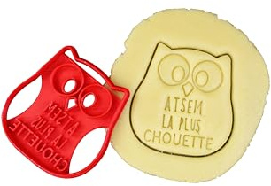 3DKOUPE - Emporte-pièce chouette - ATSEM la plus chouette - Couleur au choix - Conçu et fabriqué en France