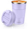 MOMSIV Taza de café, taza de café aislada con tapa a prueba de fugas, antideslizante, reutilizable, de acero inoxidable, respetuosa con el medio ambiente, para viajes, oficina, para agua caliente y