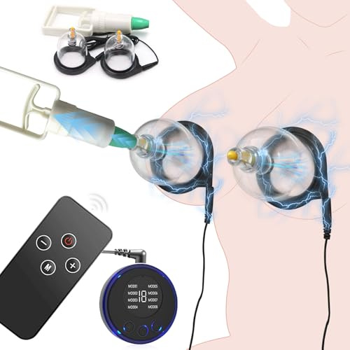 BDSMYEE Ventouse de Mamelon Électrique, Stimulateur de Tétons Électrique avec 19 Modes, Sextoys Améliorer le Plaisir Sexuel pour Femme