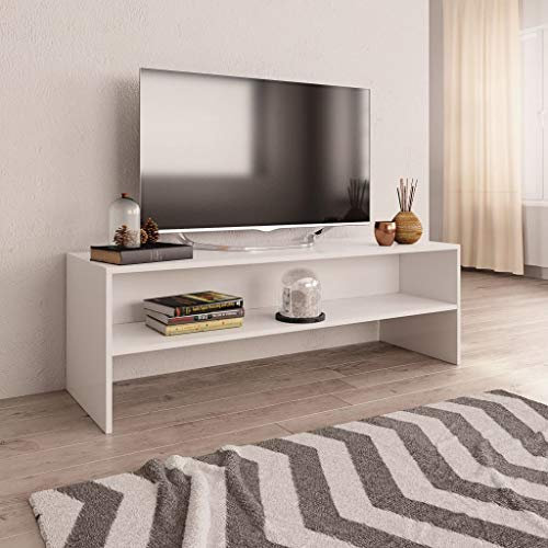 ShGaxin TV-skåp, TV-skåp, TV-skåp, sovrumsmöbler, vardagsrumsbord, TV-bord, spånskiva vit, 120 x 40 x 40 cm