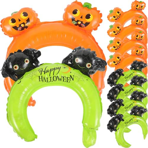 MAGICLULU 20stücke Halloween Haarreifen Mit Aufblasbaren Ballons Lustige Party-dekorationen Für Bars Ktvs Und Malls Accessoires Für Halloween-feierlichkeiten Mit Kürbis Und