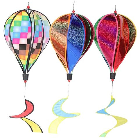 CANIGHT 3stücke Heißluftballon Windspinner Bunte Garten Deko Wetterfest Hängend Magische Windmühlen Für Garten Terrasse Balkon Für Feste Und Veranstaltungen