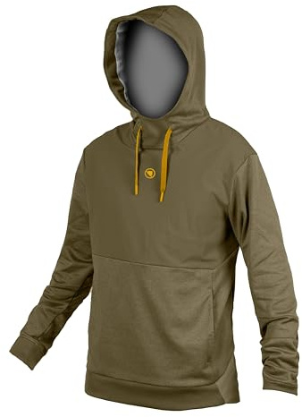 Endura Trailster Tech Herren Fahrrad-Kapuzenpullover, Tweed, Grün, Größe XXL