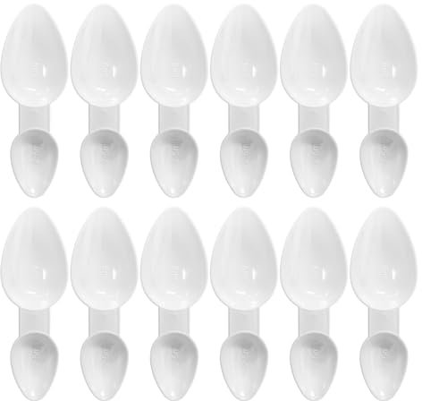 12 Pièces Cuillères À Mesurer Double Face, Cuillères En Plastique, Cuillères Réutilisables, Cuillères À Mesurer Ménagères, Ustensiles De Cuisine Pour Sel, Sucre, Poivre Et Plus Encore