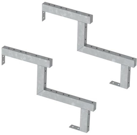 2er Set Stahl Treppenwange 2 Stufen - Option für Setzstufen-Höhe 34cm