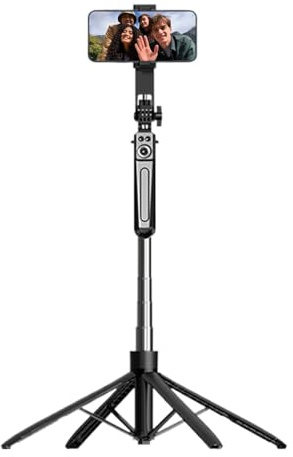 Perche à selfie | Trépied de vlogging de 180 cm avec lumière – Support de téléphone portable avec télécommande, support de caméra de voyage extensible pour enregistrement, vidéo et image