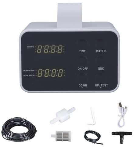 Buithafu Automatische Bewässerungsanlage für Pflanzen – Intelligentes System für 15 Topfpflanzen | 1-30 Tage Intervall & 1-300s Dauer | 2000mAh Akku (3 Monate Laufzeit) | für Balkon, Büro & Urlaub
