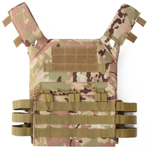 Lishuyeh Airsoft väst skum vadderad skyddande paintball lekväst lätt andningsaktiv utomhus sportväst justerbar molle väst för utomhusträning cosplay kostymer, MC, one size