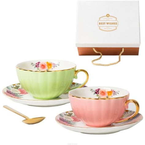 Ensemble de tasses à café en céramique luxueuses avec lumière européenne et soucoupe pour le petit déjeuner et le thé