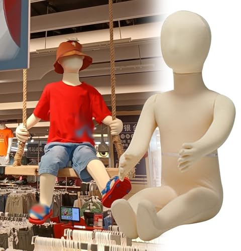 WLCGYD Schaufensterpuppe Kind Sitzende Schaufensterpuppe Für Kinderkleidung Im Alter Von 1–9 Jahren, Unisex-Ganzkörper-Schaufensterpuppen Für Kinder Mit Flexiblen Armen Und Beinen(3 Years Old)