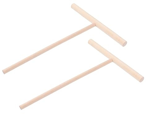 LABRIMP Strumento per Crepes e Pancake in Legno 2 Pezzi Beige, Distributore di Impasto e Versatore per Cucina Casalinga