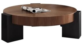 EINES Table Basse Table Basse Petite Table Basse Ronde Salon Simple Noyer Tables de Bout