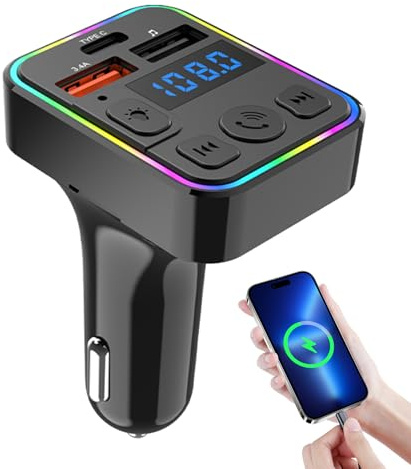 Adaptador para Radio de Coche Plug Y Play Multidispositivo MP3 Puerto | Transmisor Inalámbrico Mejora Estéreo Multidispositivo Llamadas Manos Libres Camión Autocaravana