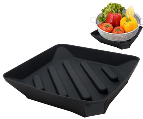 Tappetino scolapiatti per piatti, tappetino da cucina assorbente per piatti in vetro, base in silicone antiscivolo con parte superiore in microfibra ad asciugatura rapida, protegge i banconi e asciuga