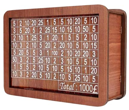 Wooden Money Box With Counter Savings Target 1000 Moneys Bank Coin Banks With Saving Target And Numbers Reusable Cash Vault Savings Box Money Saver Challenge Tin