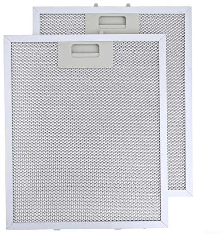 Honseadek 2 Stück Aluminium Dunstabzugshaubenfilter 330 x 230 x 9 mm Metallgeflecht Fettauffangbehälter für Abluftventilator Küche Luftreiniger Fit