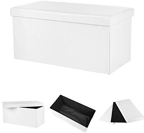 Melko Sitzbank mit Stauraum 75 x 37 x 37 cm Sitztruhe Aufbewahrungstruhe mit Deckel belastbar bis 150 kg