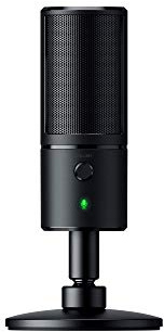 Razer Seiren Emote Streaming Microphone: 8-bit Emoticon LED Display, Stream Reactive Emoticons, Hypercardioid Condenser Mic, Built-in Shock Mount, Height & Angle Adjustable Stand, Classic Black