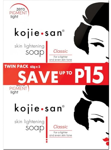 Kojie San Skin Brightening Soap - Original Kojic Acid that Reduces Dark Spots, Hyperpigmentation, & Scars with Exfoliating Soap Net Included - 65g x 2 Bars