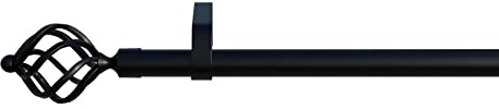 Gardinenstange Arezzo 1, schwarz, 16mm Durchmesser, 200cm, inkl. Trägern