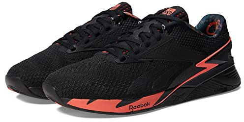 Reebok Unisex's Nano X3 Training Shoes, Black/Orange Flare/Pure Grey, 44.5/46 EU