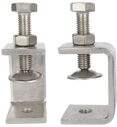 C Clamps Heavy Duty Stainless Steel - Small Metal Clamps With Screws, Wide Jaw Opening Tiger Clamp For Woodworking, Clamps for Crafts (2pcs)