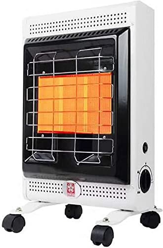 AAPIE Weißer Camping-Gasheizer Indoor-Gasheizer mit 360 Grad drehbarem Universalrad Kleiner Gasheizer für unterwegs Grillen im Freien