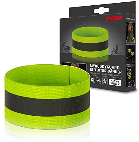 reer MyBuddyGuard Reflektor-Band | für Kinder | 4 Stück |mit Klettverschluss | Reflektorband-Armbinden