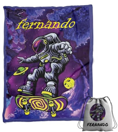 ZPUBLI+ Manta Personalizada con Nombre y Texto (NIÑO 2)