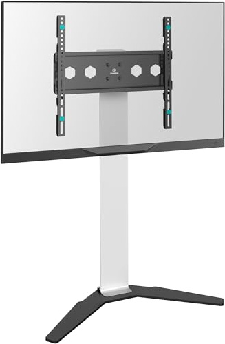ONKRON TV Bodenständer 26-65 Zoll, bis 35 kg, max VESA 400x400, TS1140-W | TV Stativ höhenverstellbar 880-1100 mm, in Weiß, schlank, kompakt, Kabelmanagement; für Zuhause, Büros, Salons & Mieträume