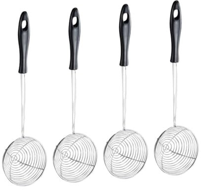TOPBATHY 12 Piezas Drenaje Alambre Acero Inoxidable Cuchara Para Colador Olla Caliente Cuchara-tenedor Skimmer Alambre Pala Acero Inoxidable Espumadera Fideos Cesta Malla