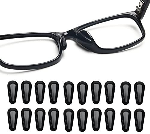 Silikon Brillen Nasenpads, Selbstklebende Rutschfeste Nasenpads Brille,Tropfenförmige 2.5 mm Dicke für Vollformat Brillen Sonnenbrillen, 10 Pairs, Schwarz