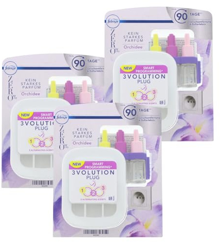3 x Febreze 3Volution Duftstecker Orchidee Starterset Zero% Lufterfrischer